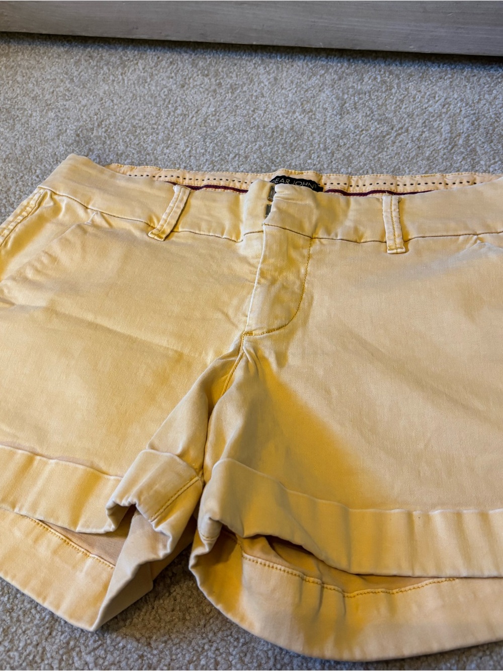 Dear John Yellow Cotton Shorts with Navy Accent